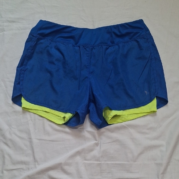 Danskin Wome's Blue and Neon Yellow Athletic Shorts Size S - Picture 1 of 7
